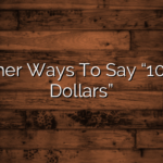 Other Ways To Say “1000 Dollars”