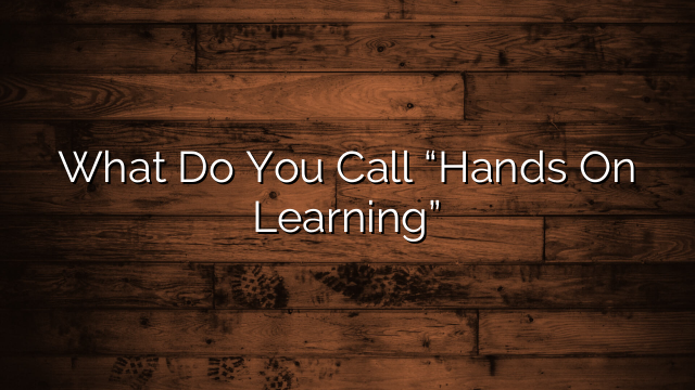 What Do You Call “Hands On Learning”