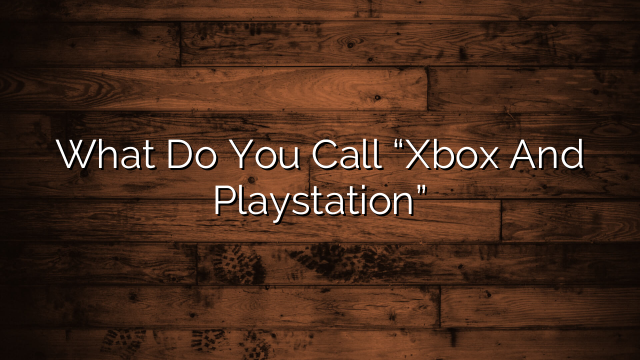 What Do You Call “Xbox And Playstation”